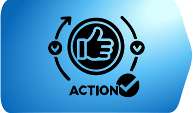 Action icon featuring a checkmark, symbolizing the completion of the desired action.