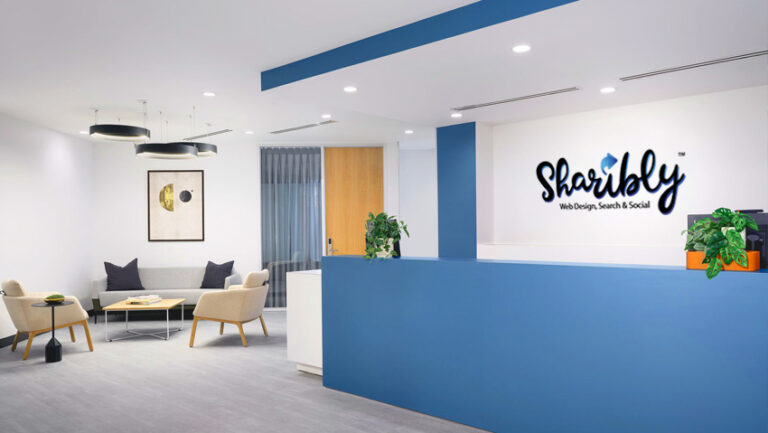 Front desk of the Sharibly Office, symbolizing Post Falls Web Design and Marketing services with a professional and welcoming atmosphere.