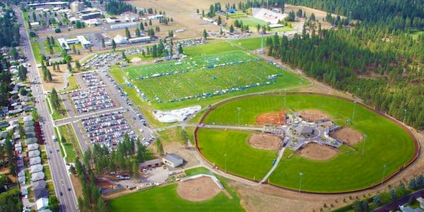 A vibrant view of Dwight Merkel Sports Complex in Northwest Spokane, where Sharibly provides web design, SEO, and social media marketing services for local businesses.