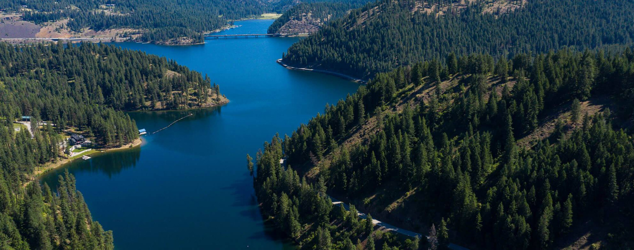 Peaceful Lake Coeur d’Alene sunset—ideal for footers or contact page sections