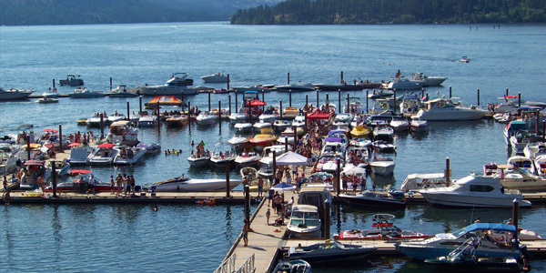Historic schoolhouse building in downtown Harrison, Idaho